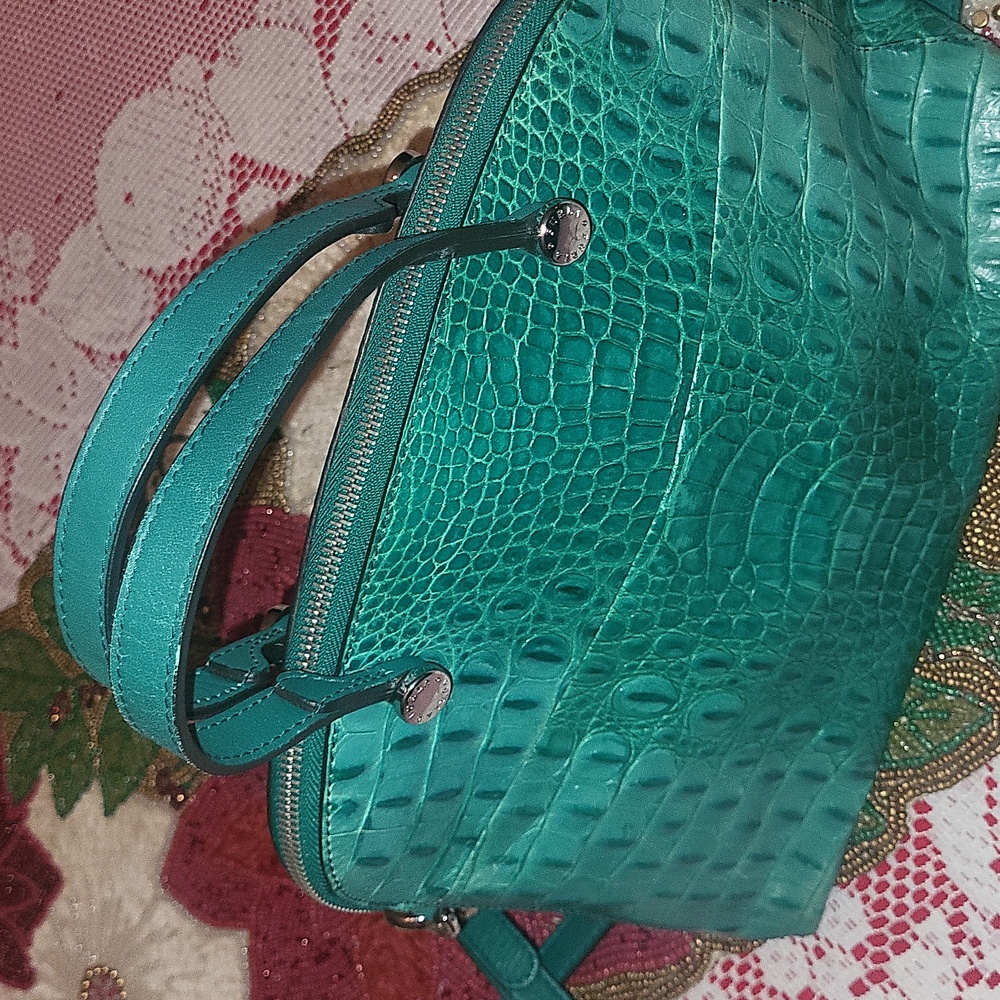 FURLA  Green Crocodile Embossed Leather Cross Body - Picture 2 of 8